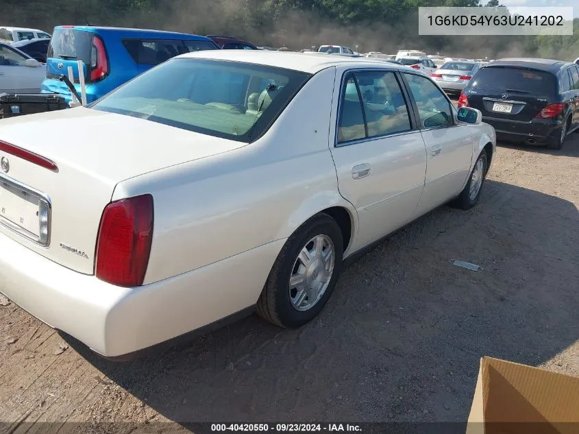 2003 Cadillac Deville Standard VIN: 1G6KD54Y63U241202 Lot: 40420550