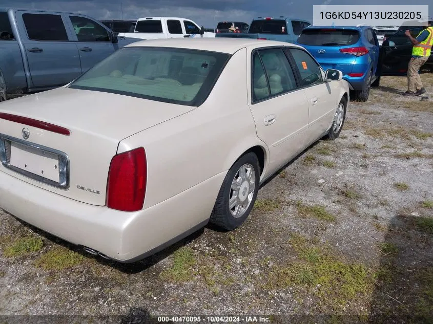 2003 Cadillac Deville Standard VIN: 1G6KD54Y13U230205 Lot: 40470095