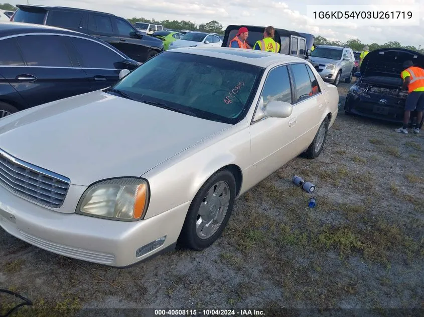 2003 Cadillac Deville Standard VIN: 1G6KD54Y03U261719 Lot: 40508115