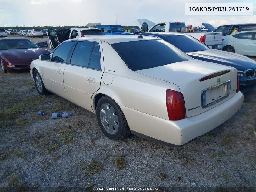 2003 Cadillac Deville Standard VIN: 1G6KD54Y03U261719 Lot: 40508115