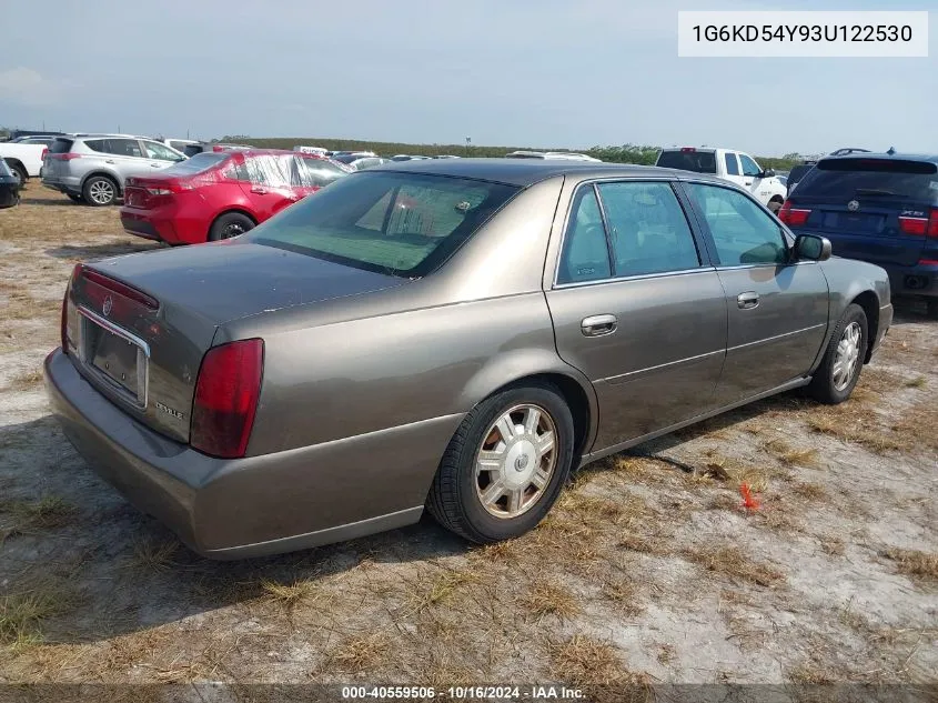 2003 Cadillac Deville Standard VIN: 1G6KD54Y93U122530 Lot: 40559506