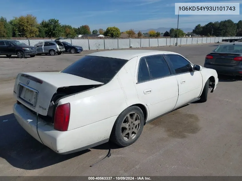 2003 Cadillac Deville Standard VIN: 1G6KD54Y93U101743 Lot: 40563337