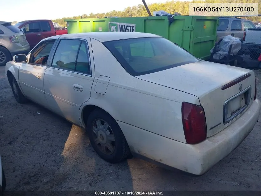 2003 Cadillac Deville Standard VIN: 1G6KD54Y13U270400 Lot: 40591707