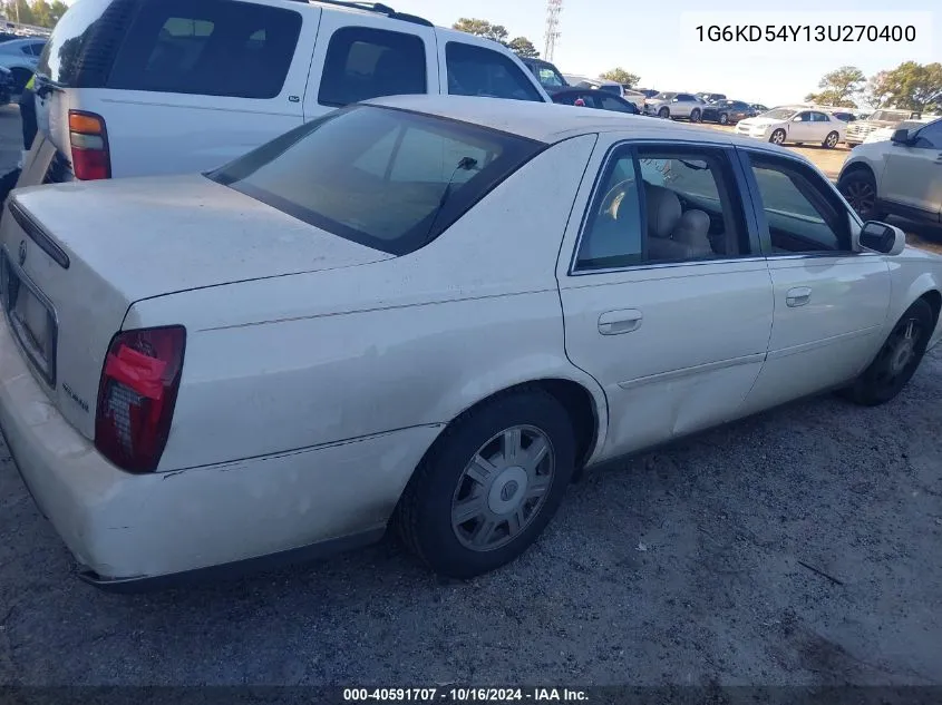 2003 Cadillac Deville Standard VIN: 1G6KD54Y13U270400 Lot: 40591707