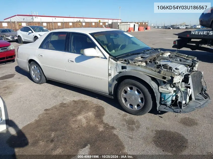 2003 Cadillac Deville Standard VIN: 1G6KD54Y03U186567 Lot: 40691996