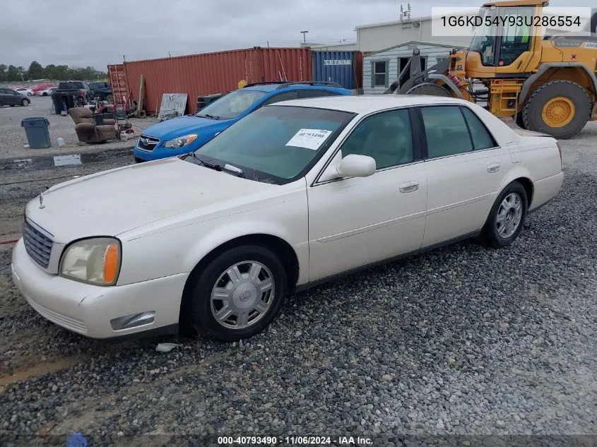 2003 Cadillac Deville Standard VIN: 1G6KD54Y93U286554 Lot: 40793490