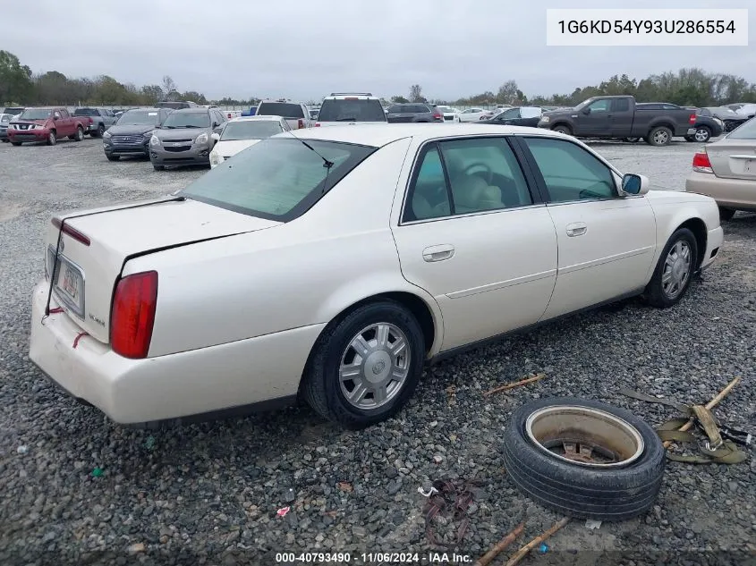 2003 Cadillac Deville Standard VIN: 1G6KD54Y93U286554 Lot: 40793490