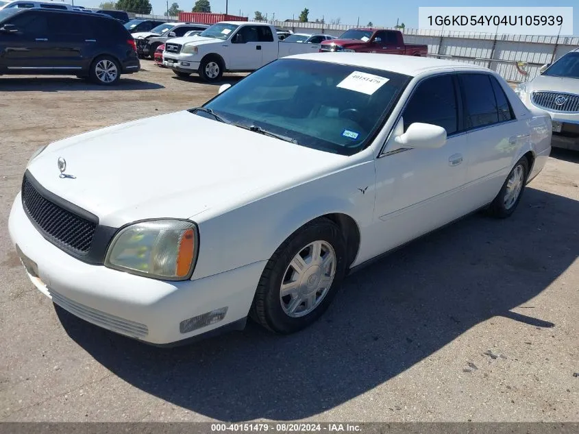 2004 Cadillac Deville Standard VIN: 1G6KD54Y04U105939 Lot: 40151479