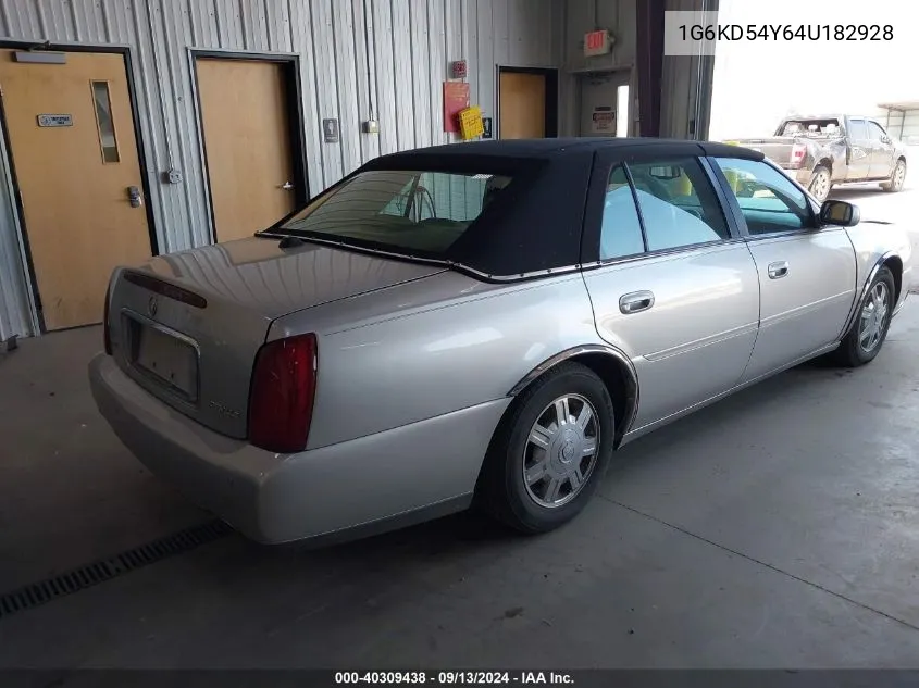 2004 Cadillac Deville Standard VIN: 1G6KD54Y64U182928 Lot: 40309438