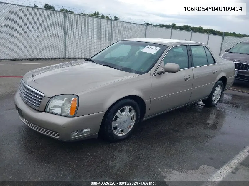 2004 Cadillac Deville Standard VIN: 1G6KD54Y84U109494 Lot: 40326328