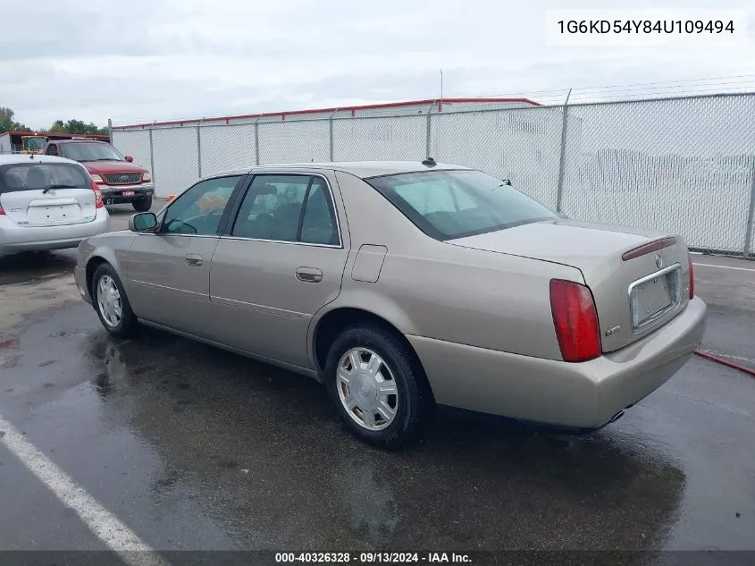 2004 Cadillac Deville Standard VIN: 1G6KD54Y84U109494 Lot: 40326328