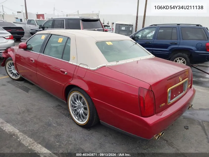 2004 Cadillac Deville VIN: 1G6KD54Y34U211138 Lot: 40343871