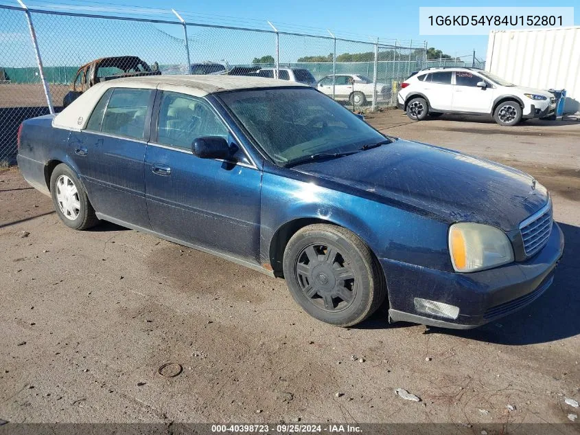 2004 Cadillac Deville Standard VIN: 1G6KD54Y84U152801 Lot: 40398723