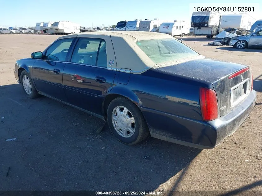 2004 Cadillac Deville Standard VIN: 1G6KD54Y84U152801 Lot: 40398723