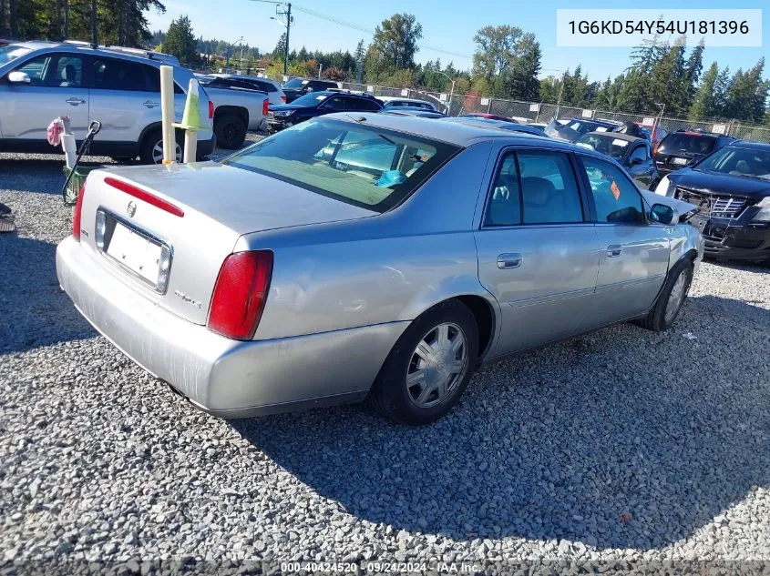 2004 Cadillac Deville Standard VIN: 1G6KD54Y54U181396 Lot: 40424520