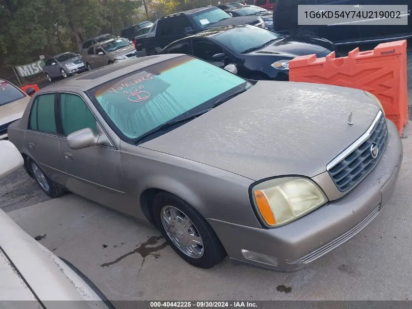 2004 Cadillac Deville Standard VIN: 1G6KD54Y74U219002 Lot: 40442225