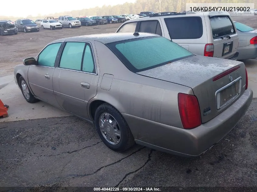 2004 Cadillac Deville Standard VIN: 1G6KD54Y74U219002 Lot: 40442225