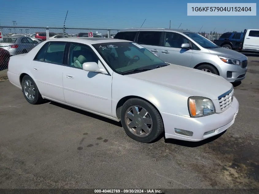 2004 Cadillac Deville Dts VIN: 1G6KF57904U152404 Lot: 40462769