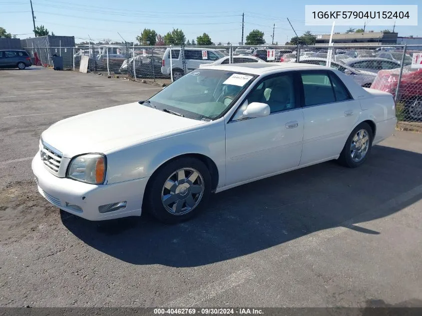 2004 Cadillac Deville Dts VIN: 1G6KF57904U152404 Lot: 40462769