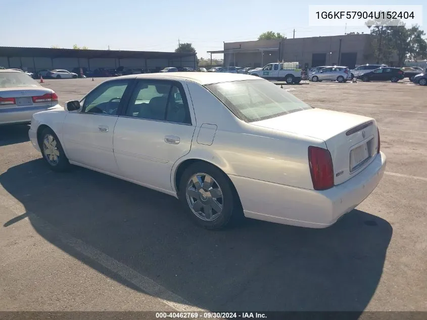 2004 Cadillac Deville Dts VIN: 1G6KF57904U152404 Lot: 40462769