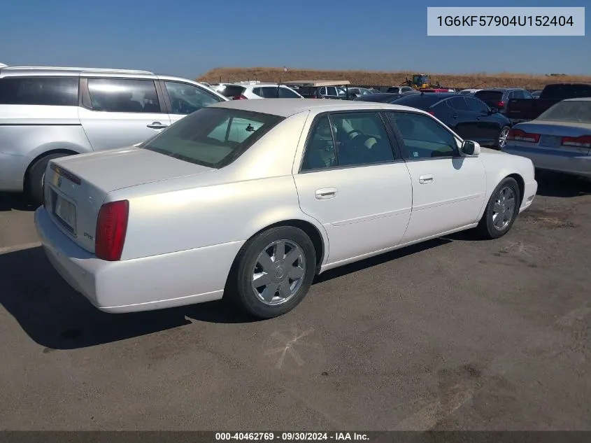 2004 Cadillac Deville Dts VIN: 1G6KF57904U152404 Lot: 40462769