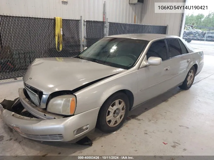 2004 Cadillac Deville VIN: 1G6KD54Y14U190421 Lot: 40553426