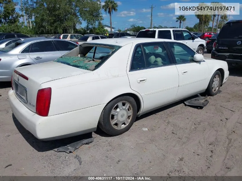 2004 Cadillac Deville Standard VIN: 1G6KD54Y74U197471 Lot: 40631117