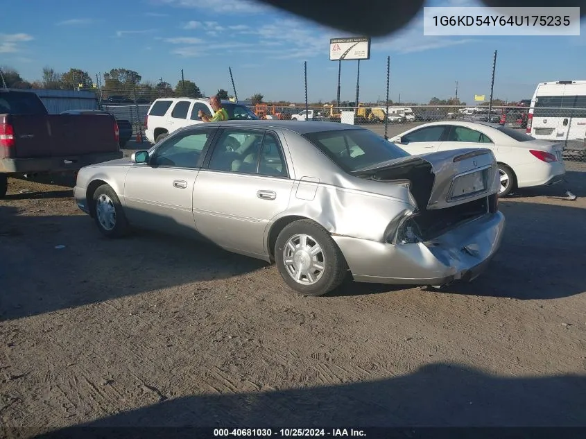 2004 Cadillac Deville Standard VIN: 1G6KD54Y64U175235 Lot: 40681030