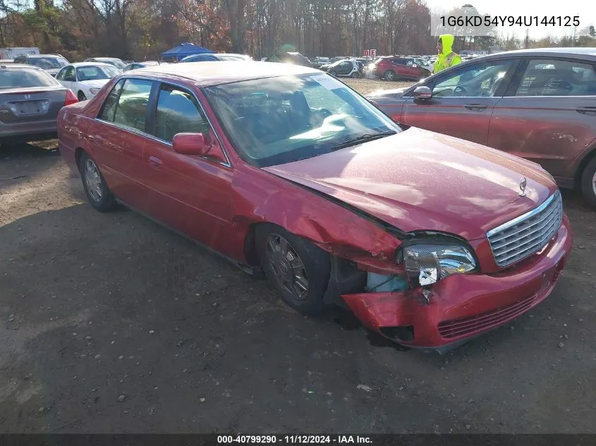 2004 Cadillac Deville Standard VIN: 1G6KD54Y94U144125 Lot: 40799290