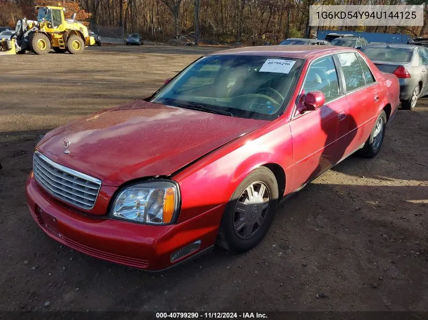 2004 Cadillac Deville Standard VIN: 1G6KD54Y94U144125 Lot: 40799290