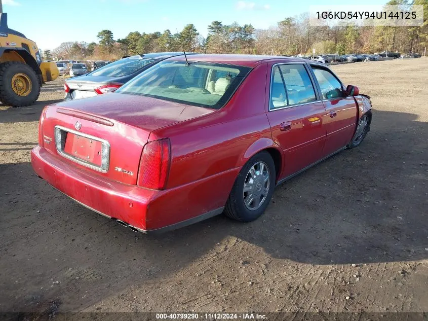 2004 Cadillac Deville Standard VIN: 1G6KD54Y94U144125 Lot: 40799290