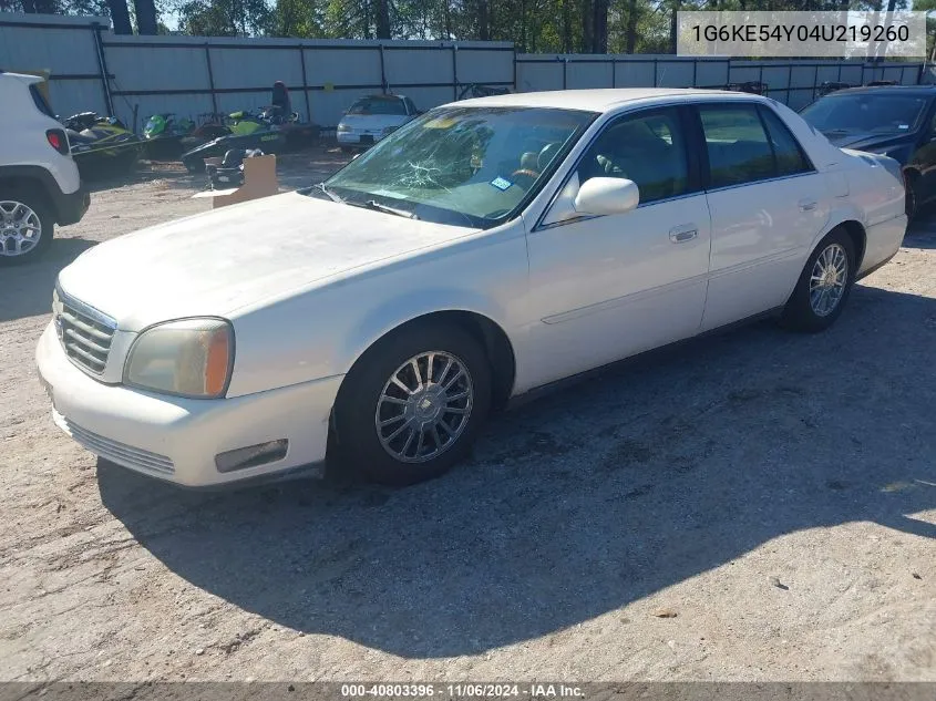 2004 Cadillac Deville Dhs VIN: 1G6KE54Y04U219260 Lot: 40803396