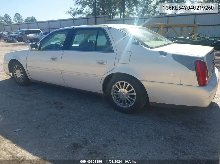 2004 Cadillac Deville Dhs VIN: 1G6KE54Y04U219260 Lot: 40803396