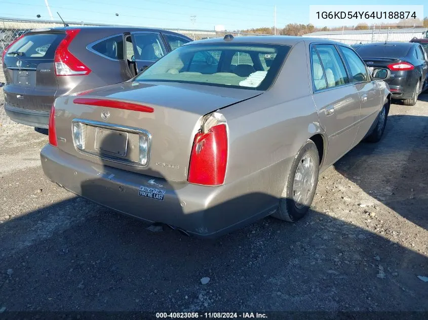 2004 Cadillac Deville Standard VIN: 1G6KD54Y64U188874 Lot: 40823056