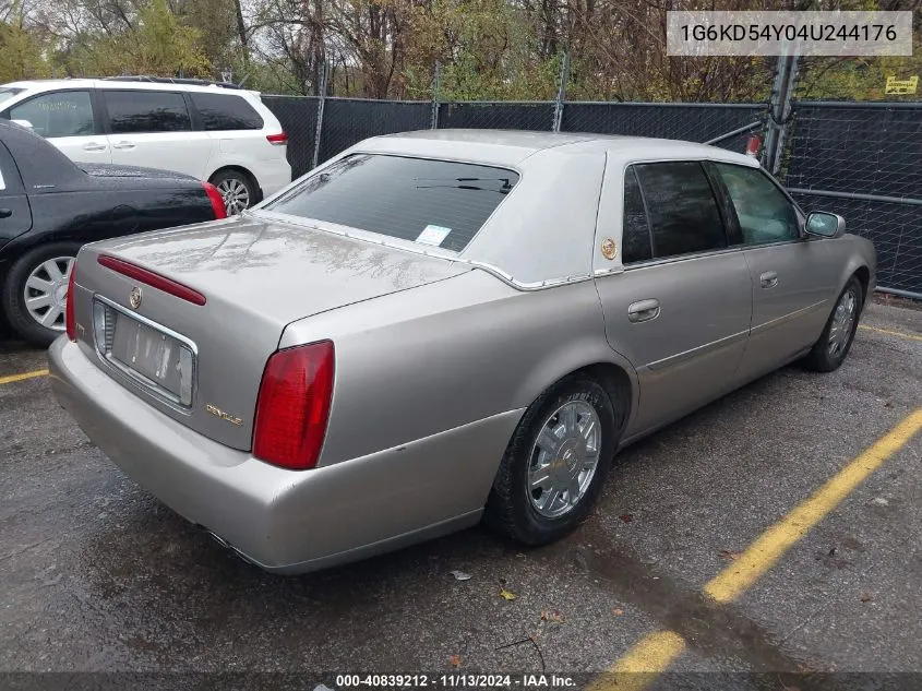 2004 Cadillac Deville Standard VIN: 1G6KD54Y04U244176 Lot: 40839212