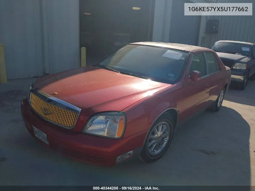 2005 Cadillac Deville Dhs VIN: 1G6KE57YX5U177662 Lot: 40344205