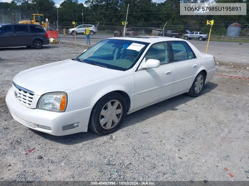 2005 Cadillac Deville Dts VIN: 1G6KF57985U195891 Lot: 40492995