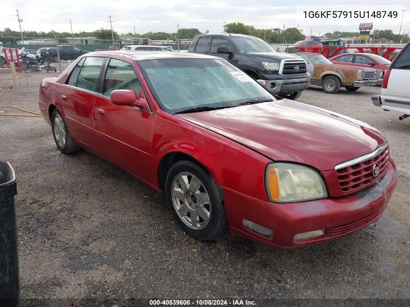 2005 Cadillac Deville Dts VIN: 1G6KF57915U148749 Lot: 40539608