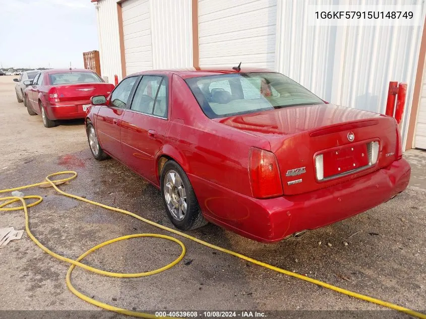 2005 Cadillac Deville Dts VIN: 1G6KF57915U148749 Lot: 40539608