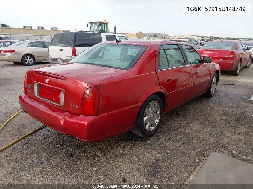 2005 Cadillac Deville Dts VIN: 1G6KF57915U148749 Lot: 40539608