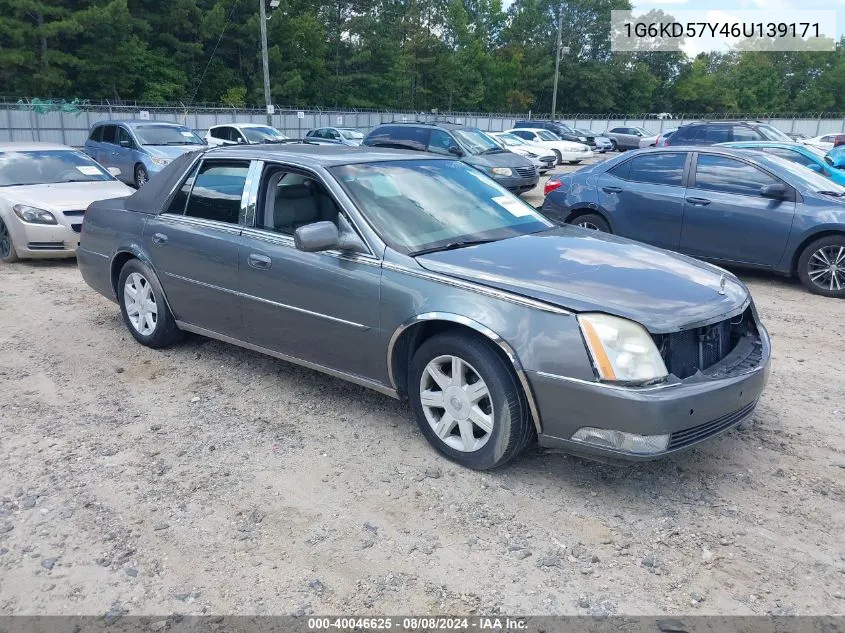 2006 Cadillac Dts Standard VIN: 1G6KD57Y46U139171 Lot: 40046625