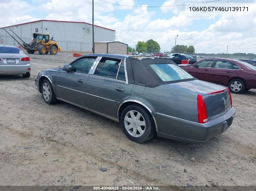 2006 Cadillac Dts Standard VIN: 1G6KD57Y46U139171 Lot: 40046625