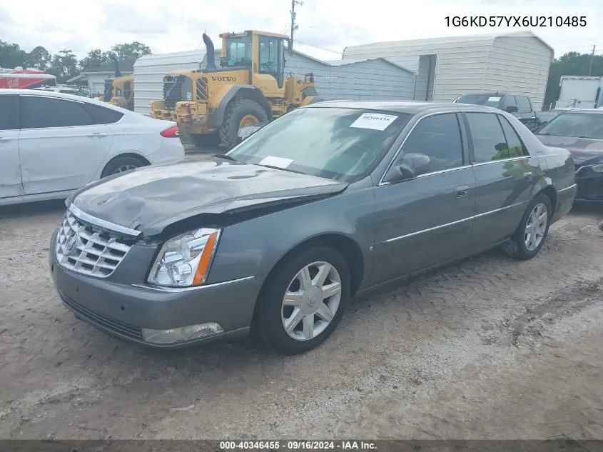 2006 Cadillac Dts Standard VIN: 1G6KD57YX6U210485 Lot: 40346455