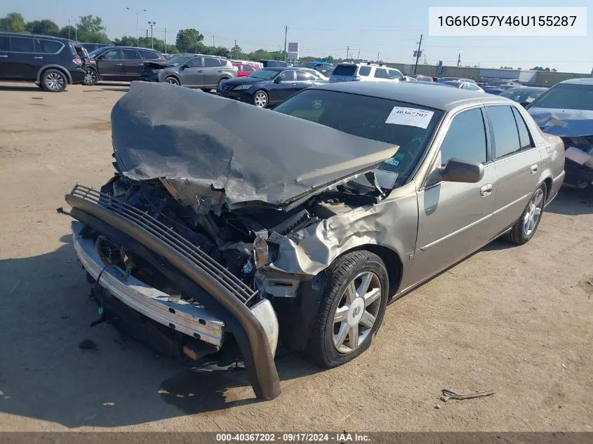 2006 Cadillac Dts Standard VIN: 1G6KD57Y46U155287 Lot: 40367202