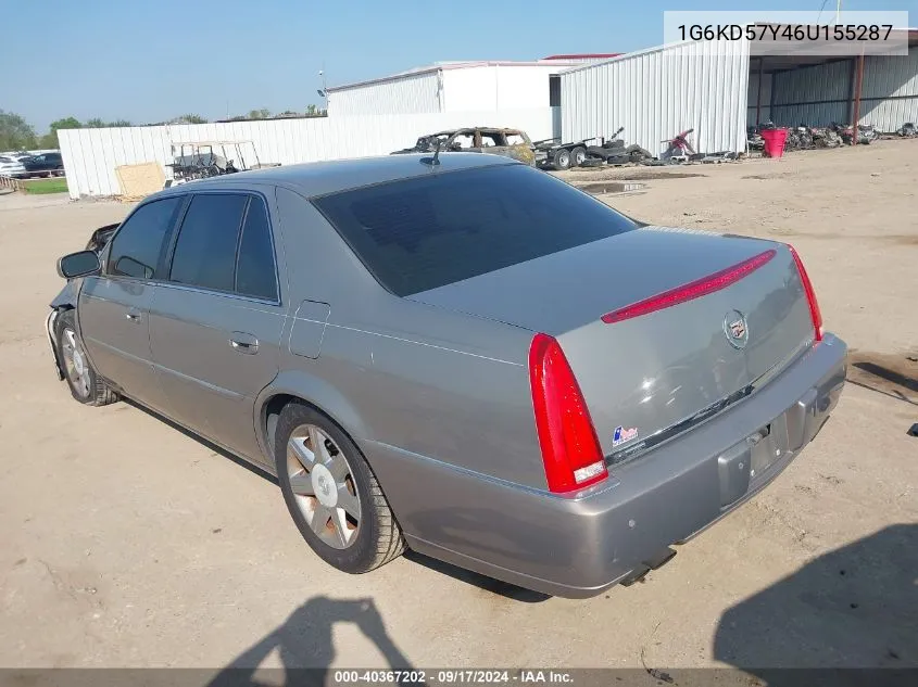 2006 Cadillac Dts Standard VIN: 1G6KD57Y46U155287 Lot: 40367202