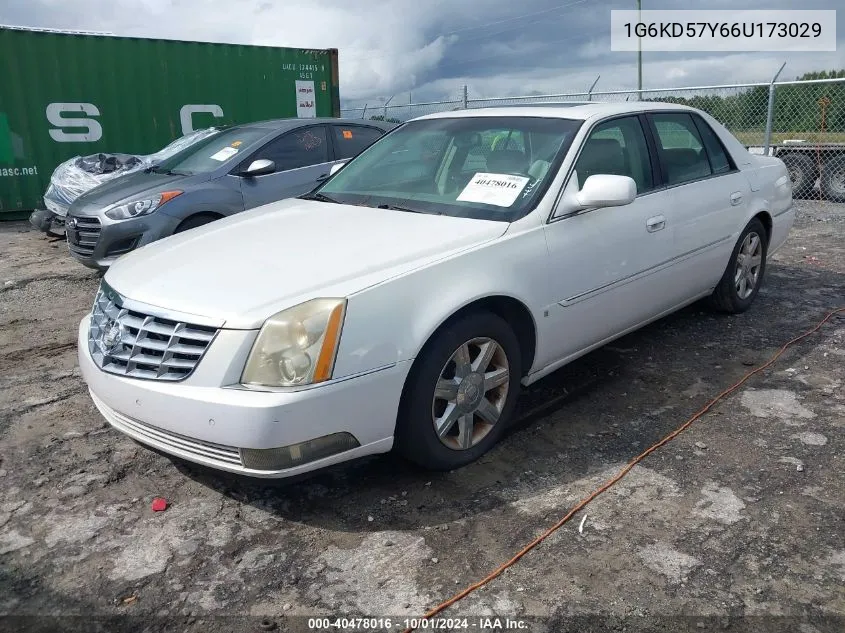 2006 Cadillac Dts Standard VIN: 1G6KD57Y66U173029 Lot: 40478016