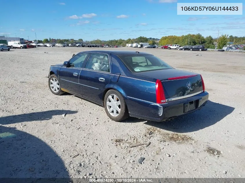 2006 Cadillac Dts Standard VIN: 1G6KD57Y06U144433 Lot: 40534250