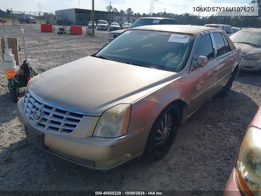 2006 Cadillac Dts Standard VIN: 1G6KD57Y16U107620 Lot: 40555229