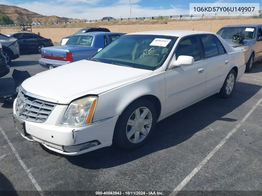 2006 Cadillac Dts Standard VIN: 1G6KD57Y06U149907 Lot: 40563943