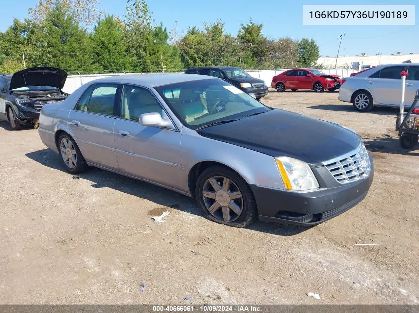 2006 Cadillac Dts Standard VIN: 1G6KD57Y36U190189 Lot: 40566061